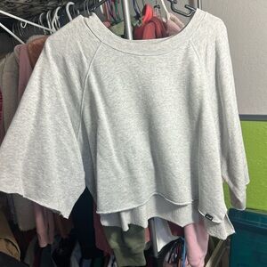 Gray Oversized Poncho Sweater